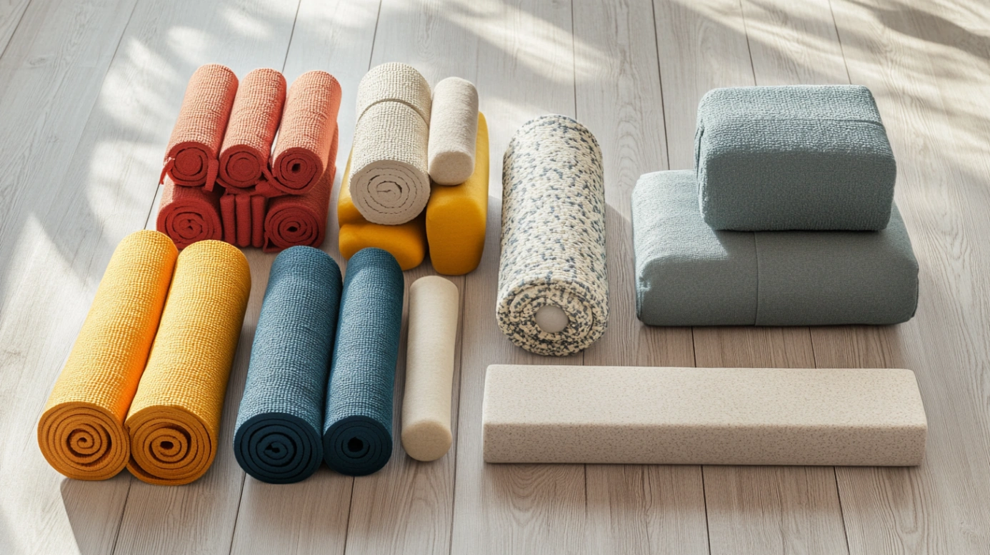 Спеціальне обладнання для практики - блоки, ремні, подушки